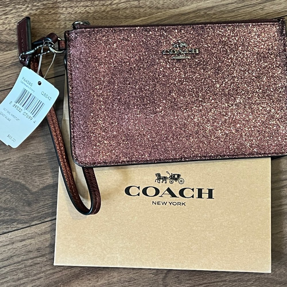 NWT Coach Glitter Small Wristlet